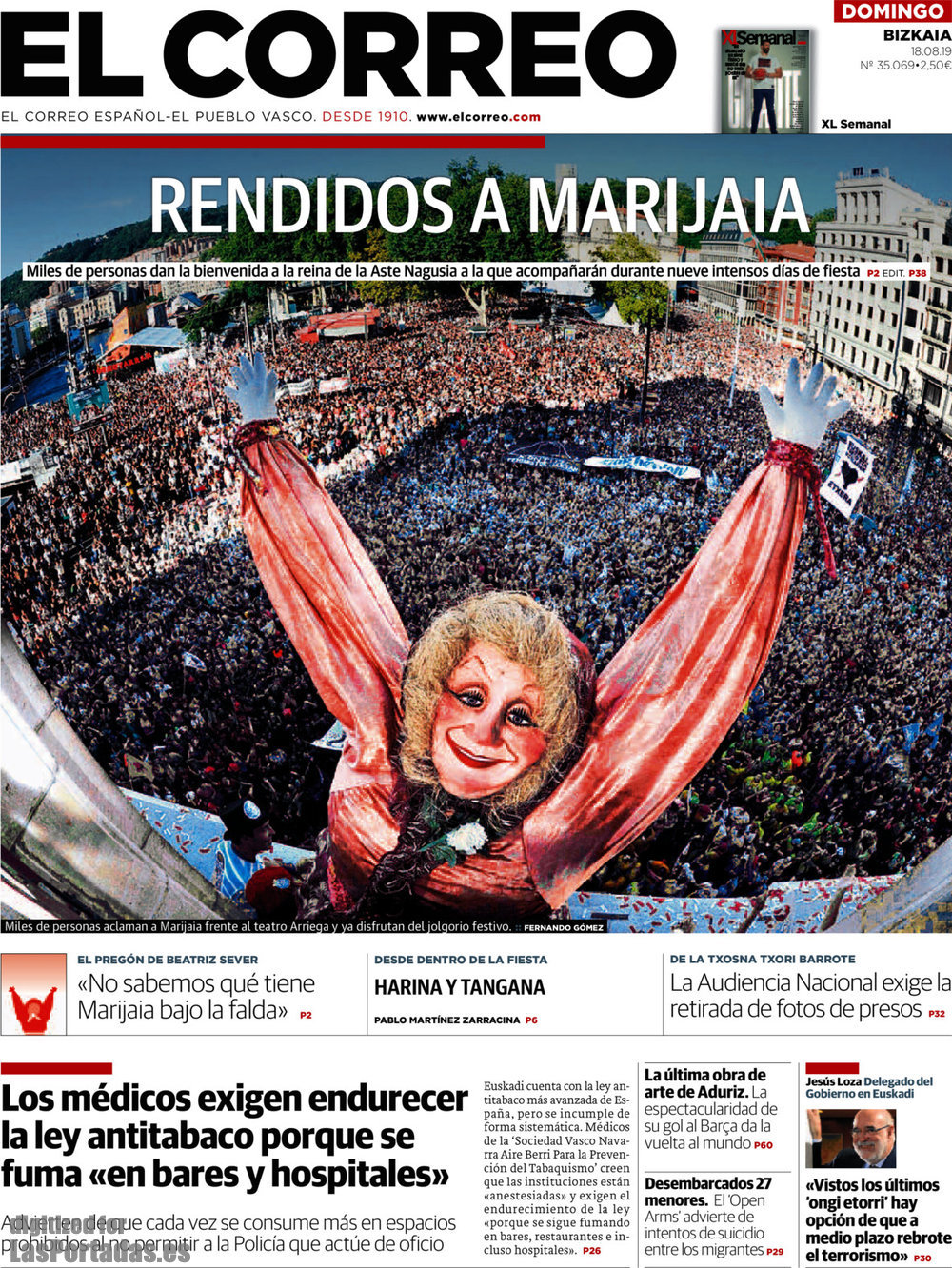 Portada Del Diario El Correo Vasco Del D A News Europa