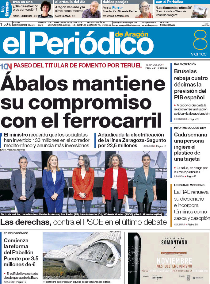 Portada Del Diario El Peri Dico De Arag N Del D A News Europa