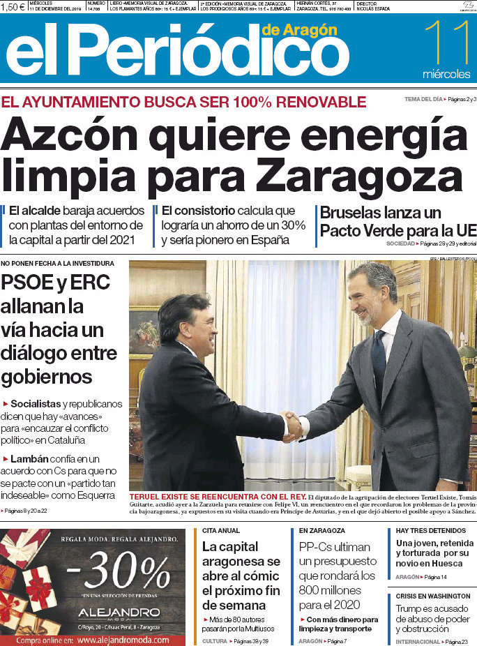 Portada Del Diario El Peri Dico De Arag N Del D A News Europa