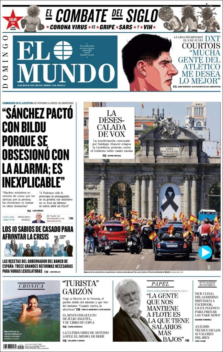 Portada Del Diario EL MUNDO Del Día 24/05/2020 – News Europa