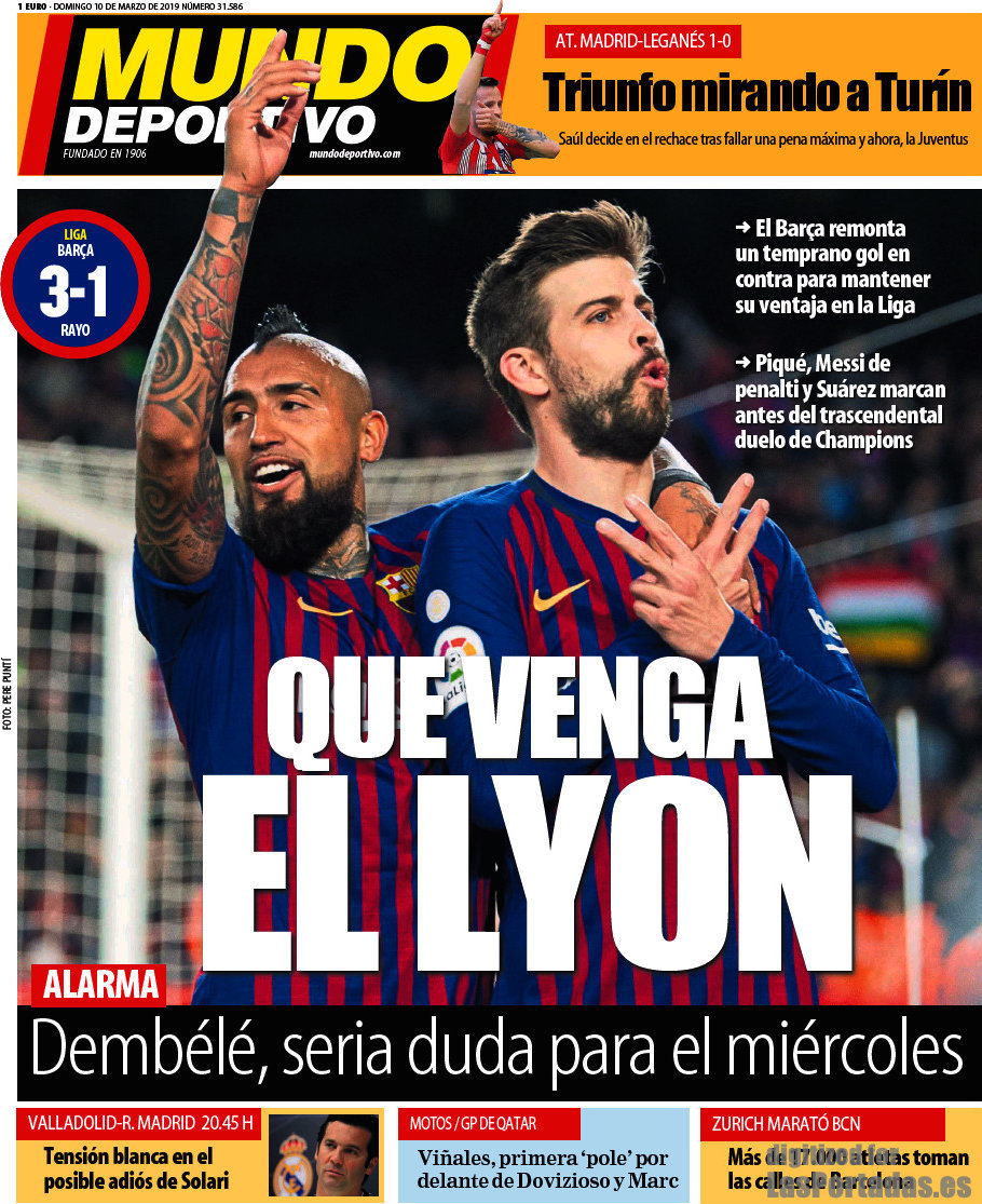 Cover of the newspaper El Mundo Deportivo of 03/10/2019 – News Europa