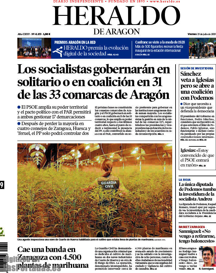 Portada Del Diario El Heraldo De Aragón Del Día 19072019 News Europa 5975