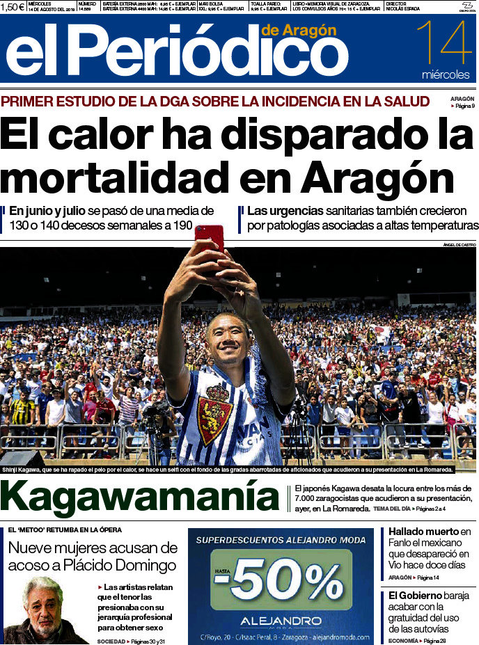 Portada Del Diario El Periódico De Aragón Del Día 14082019 News Europa 0140