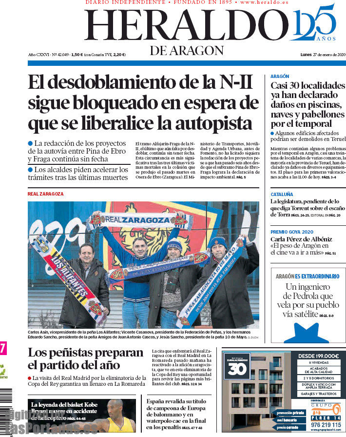 Portada Del Diario El Heraldo De Aragón Del Día 27012020 News Europa 2653