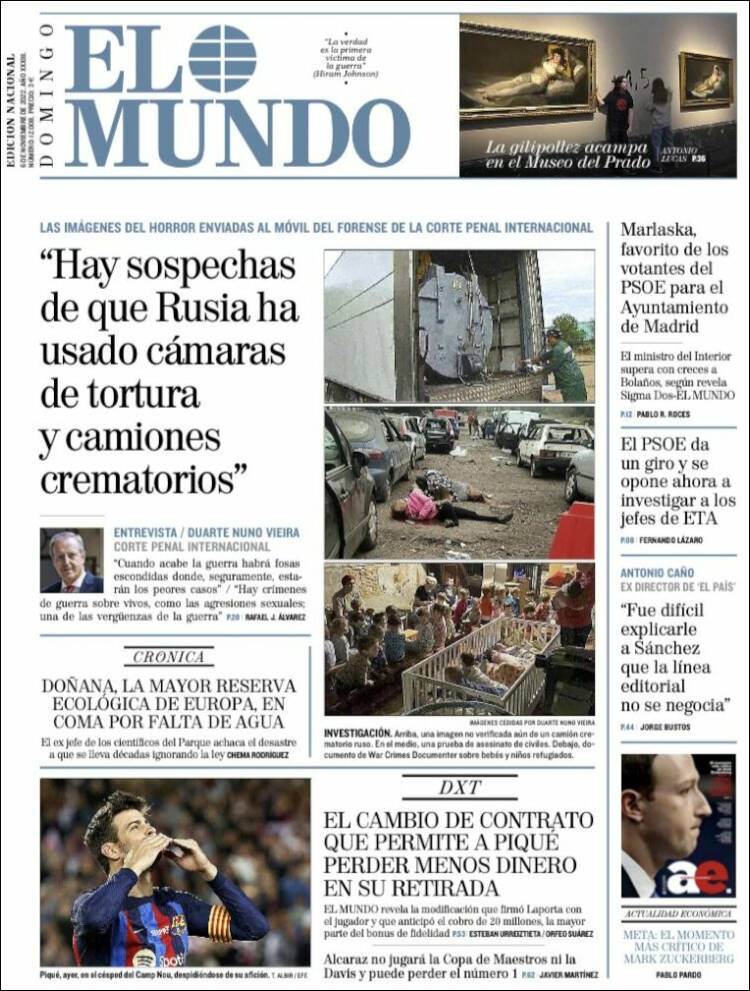 Portada Del Diario El Mundo Del Día 6112022 News Europa 5343