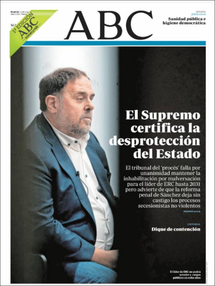 Portada Del Diario ABC Del Día 14/02/2023 – News Europa