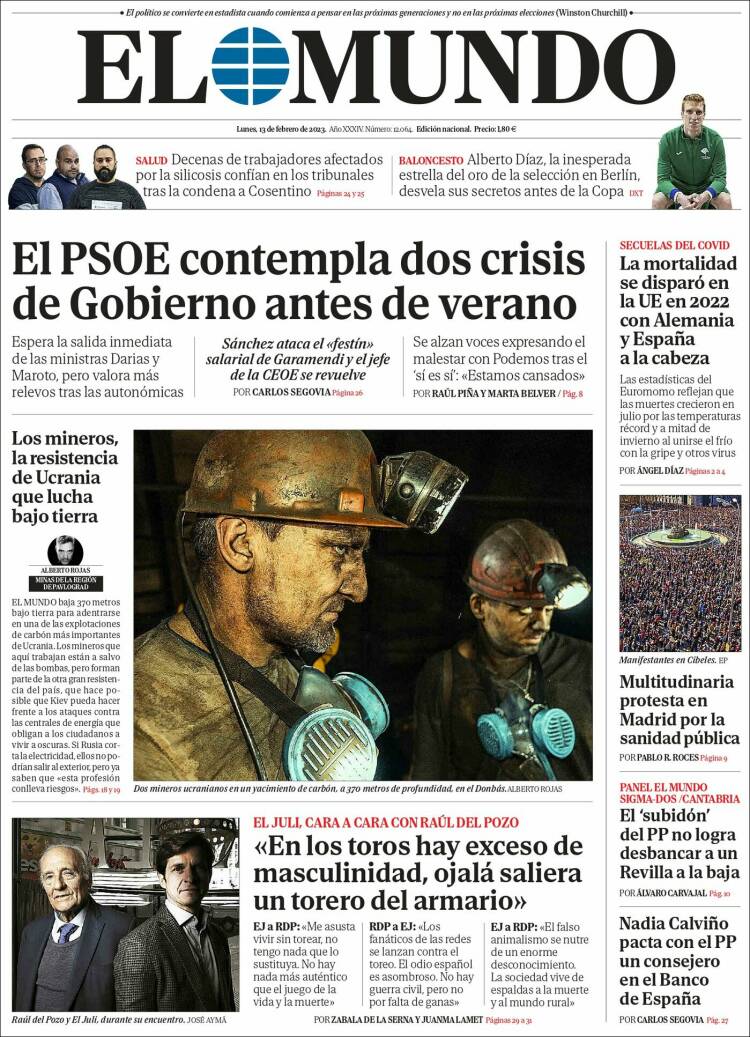 Portada Del Diario El Mundo Del Día 13022023 News Europa 4309