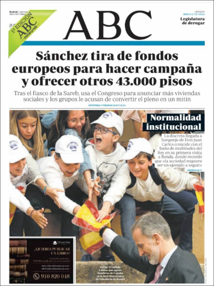 Portada Del Diario ABC Del Día 20/04/2023 – News Europa