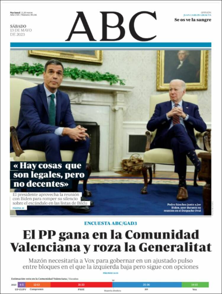 Portada Del Diario ABC Del Día 13/05/2023 – News Europa