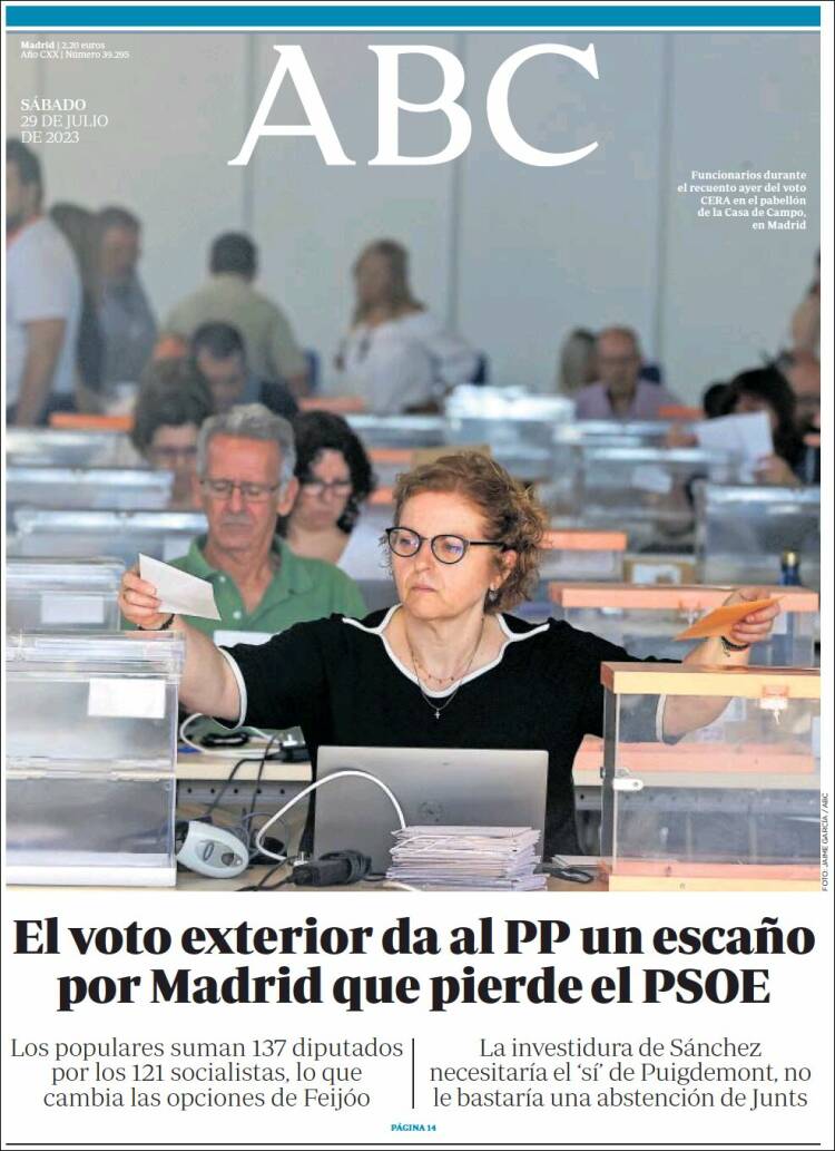 Portada Del Diario ABC Del Día 29/07/2023 – News Europa