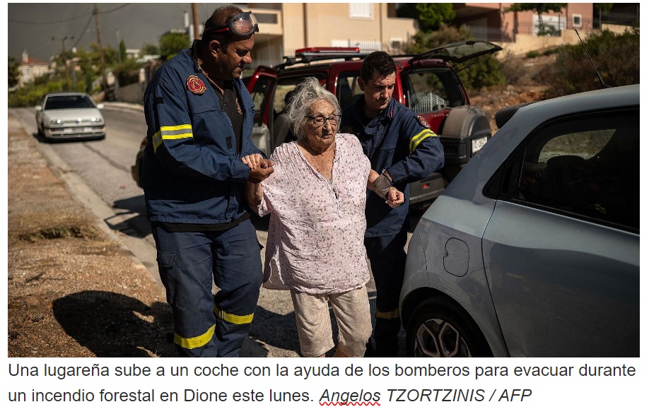 El incendio que amenaza Atenas sigue sin control y obliga a evacuar a ...